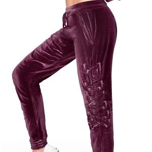 PINK VELVET SKINNY JOGGER